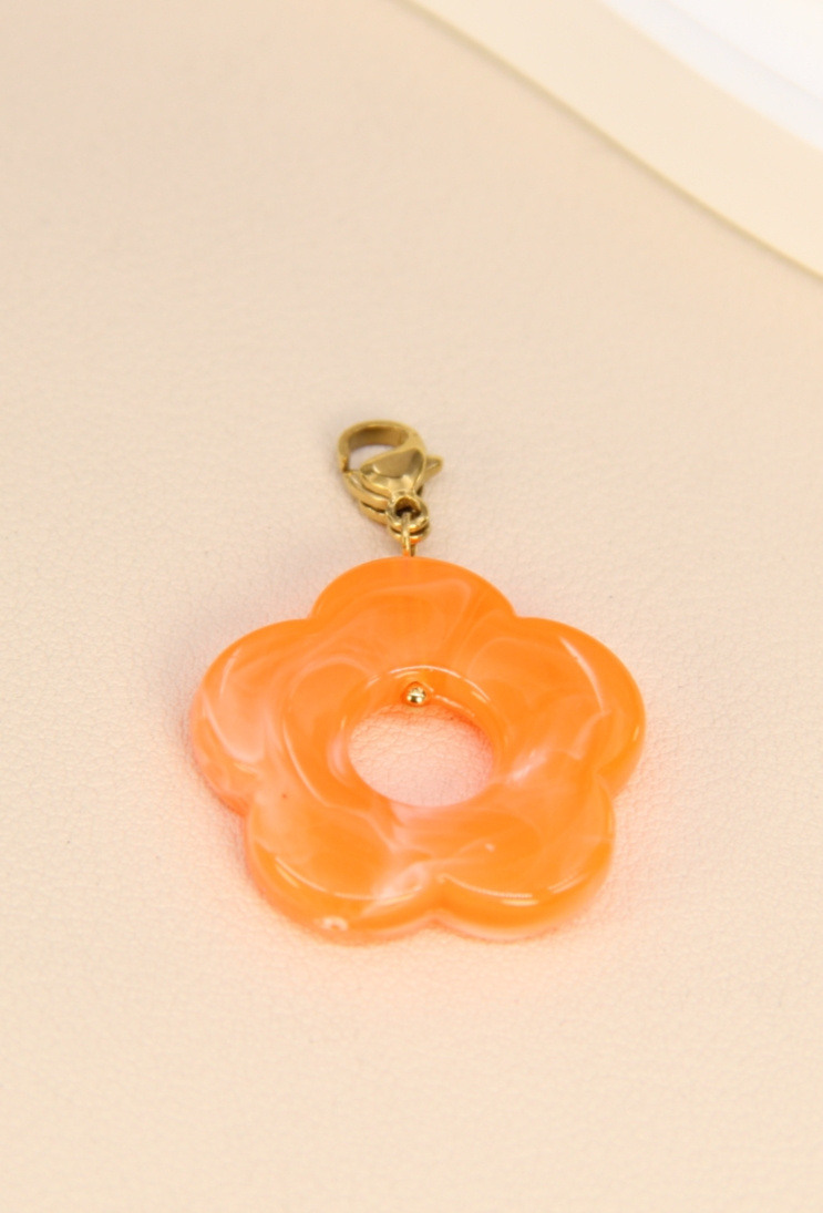 Grossiste Bellissima - Pendentif Fleur en Résine - Breloque Créative et Colorée