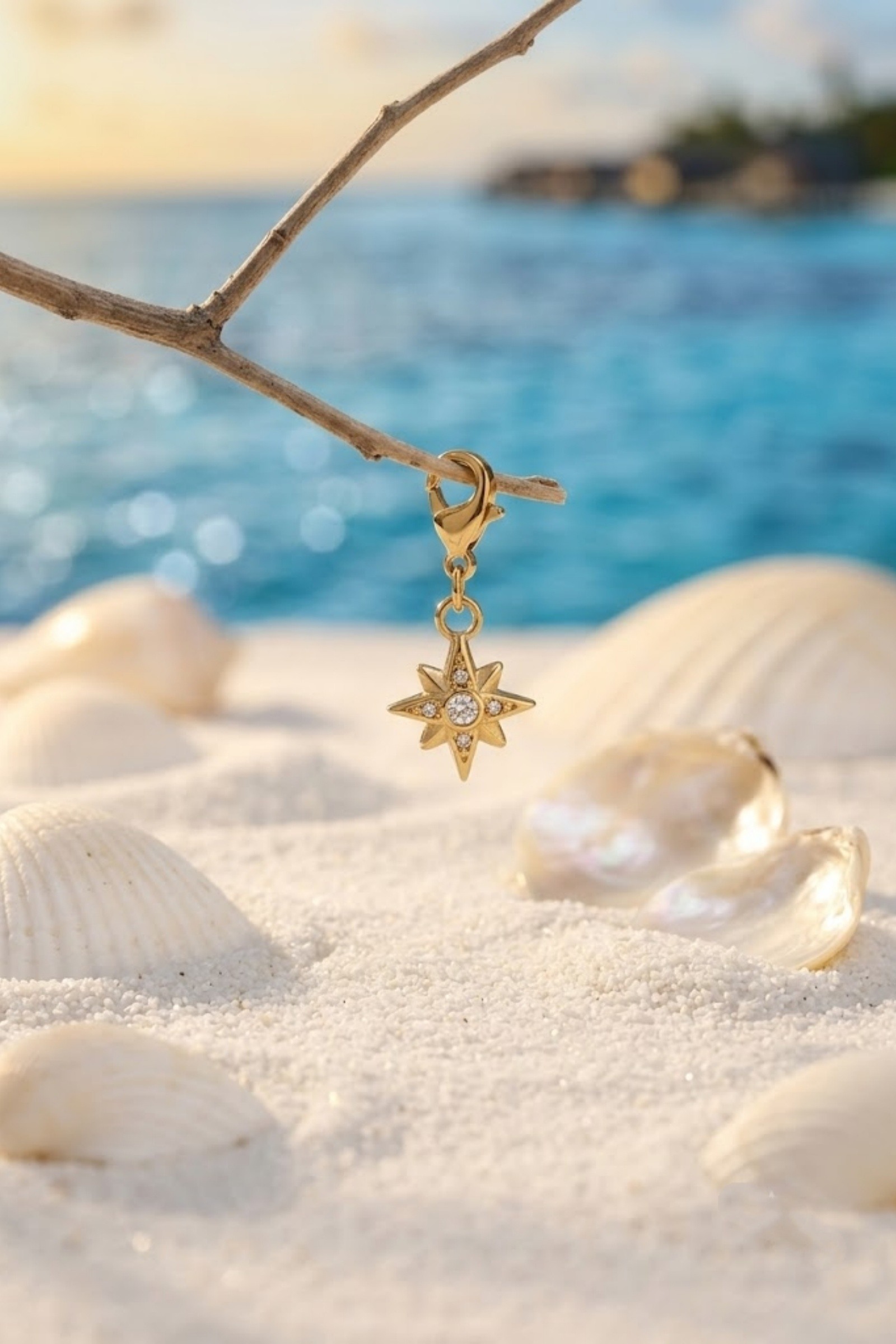Grossiste Bellissima - Pendentif Étoile Strass en Acier Inoxydable – Éclat Céleste & Tendance