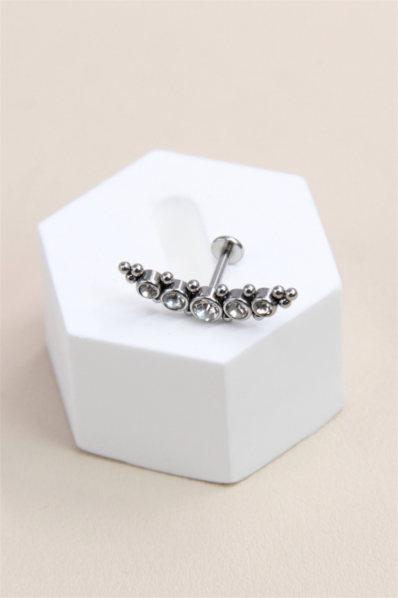 Mayorista Bellissima - Stud piercing decorado con circonio en acero inoxidable