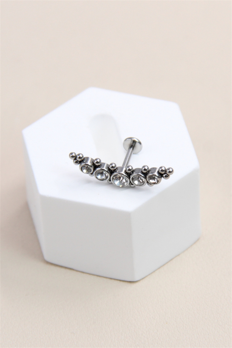 Großhändler Bellissima - Mit Zirkonium verziertes Ohrstecker-Piercing aus Edelstahl