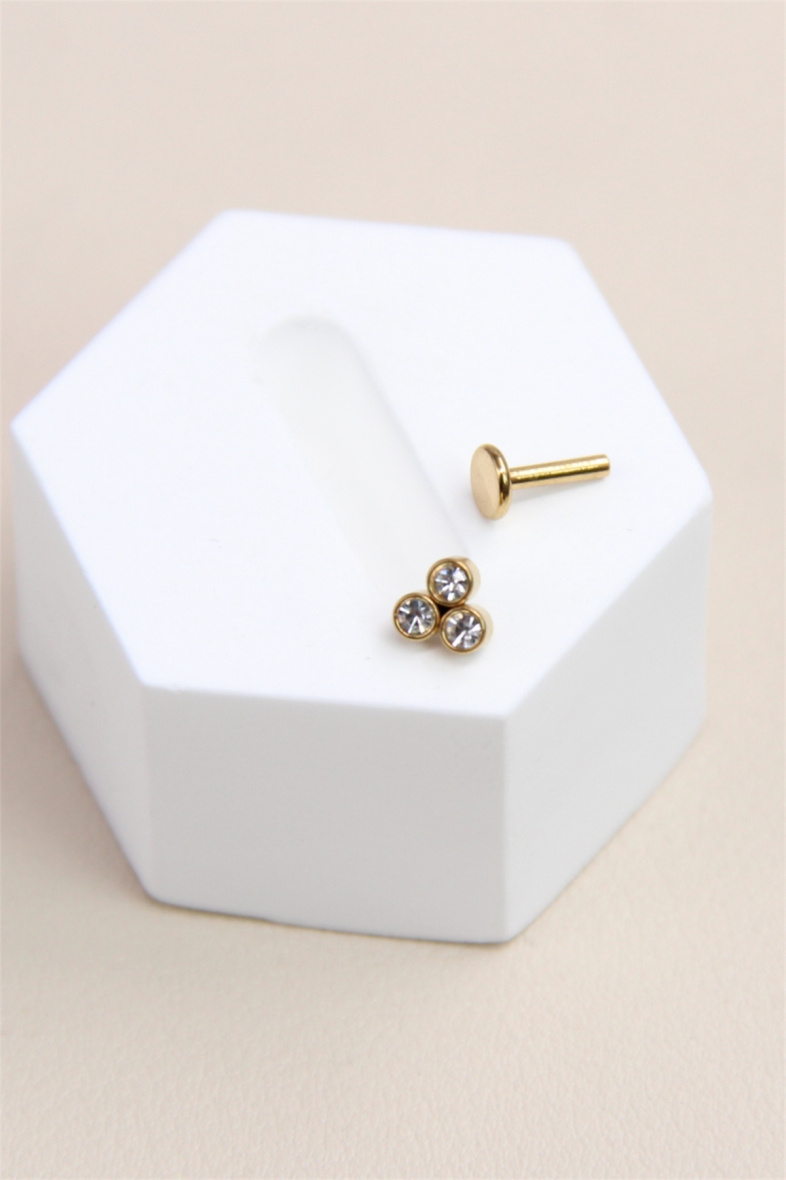 Mayorista Bellissima - Stud piercing decorado con circonio en acero inoxidable