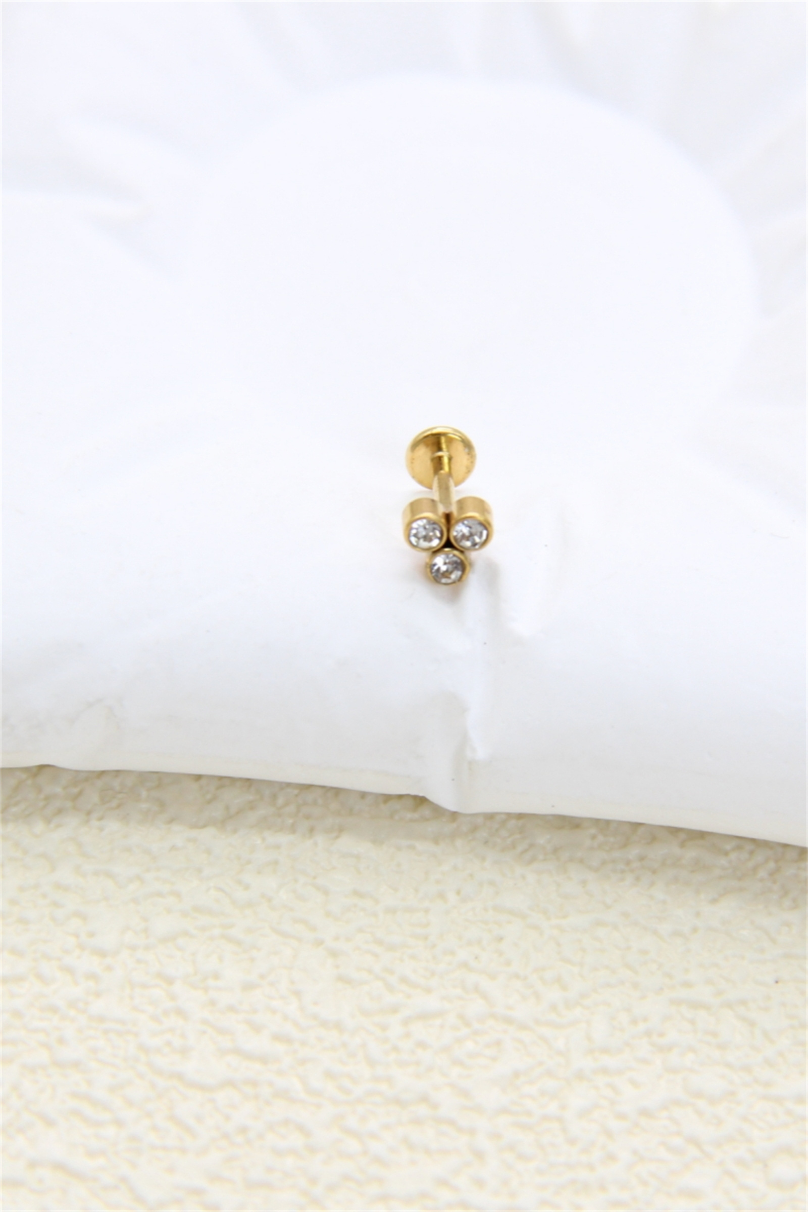 Großhändler Bellissima - Mit Zirkonium verziertes Ohrstecker-Piercing aus Edelstahl