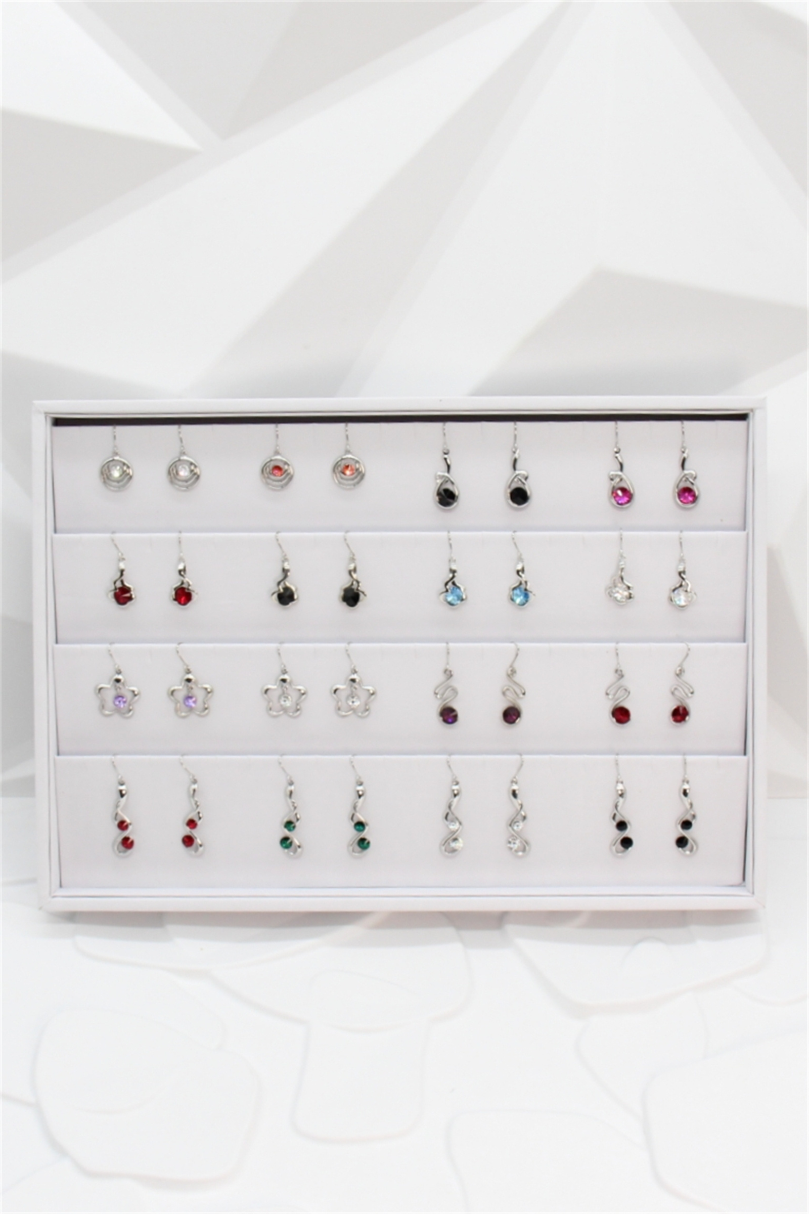 Grossiste Bellissima - Présentoir à Boucles d’Oreilles – Format Rectangulaire Blanc