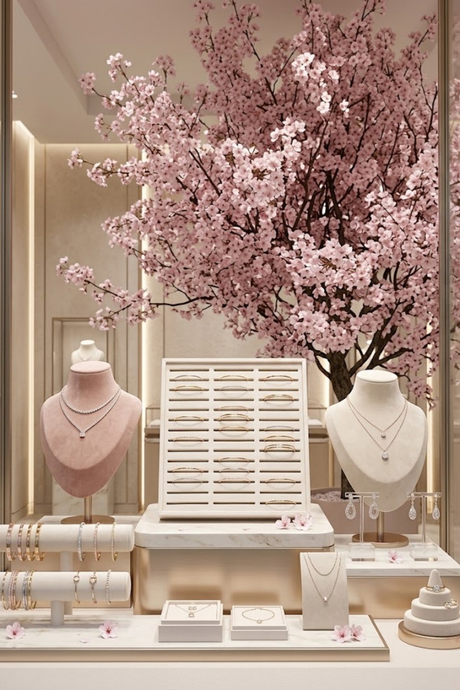 Grossiste Bellissima - Présentoir Bracelets Écru – Support 42 Bracelets pour Vitrine