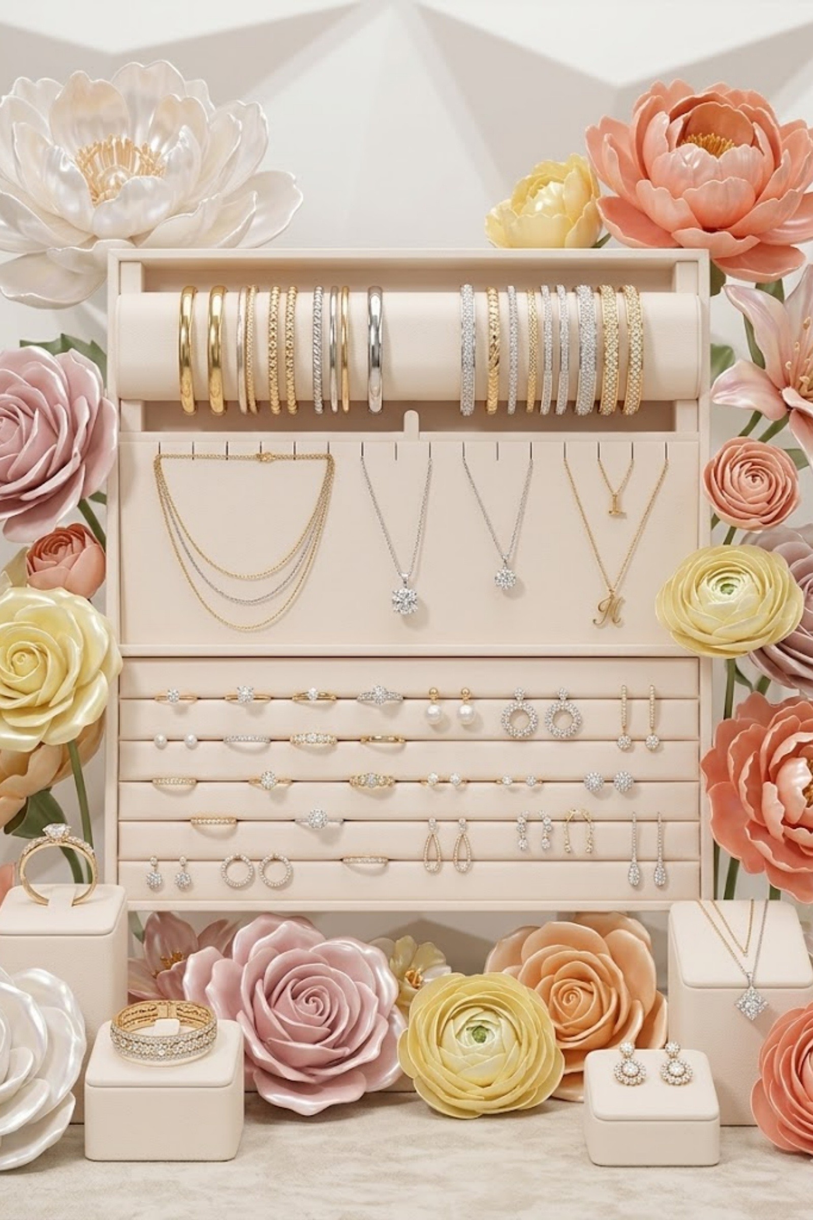 Mayorista Bellissima - Expositor de Joyas Marfil – Organizador Elegante y Profesional