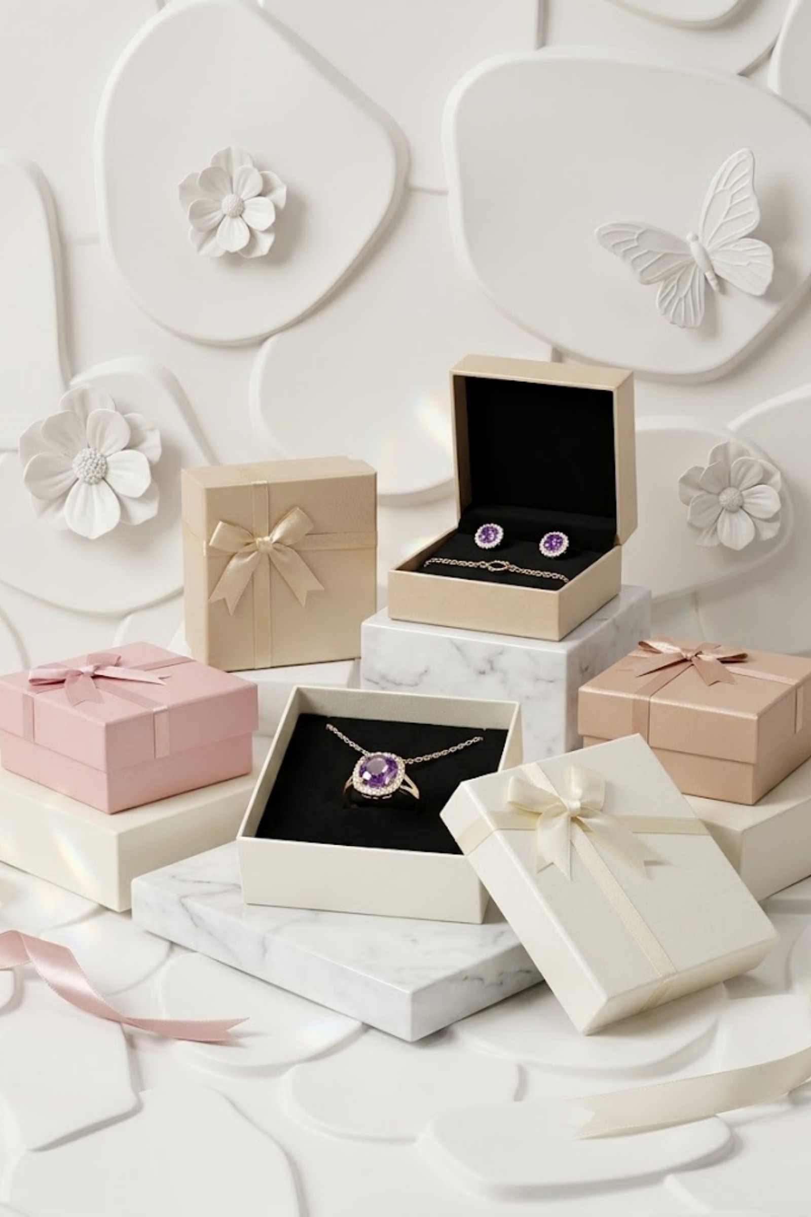 Mayorista Bellissima - Set de Joyeros Combinados – Paquete de 12 Cajas de Regalo en Colores Mezclados
