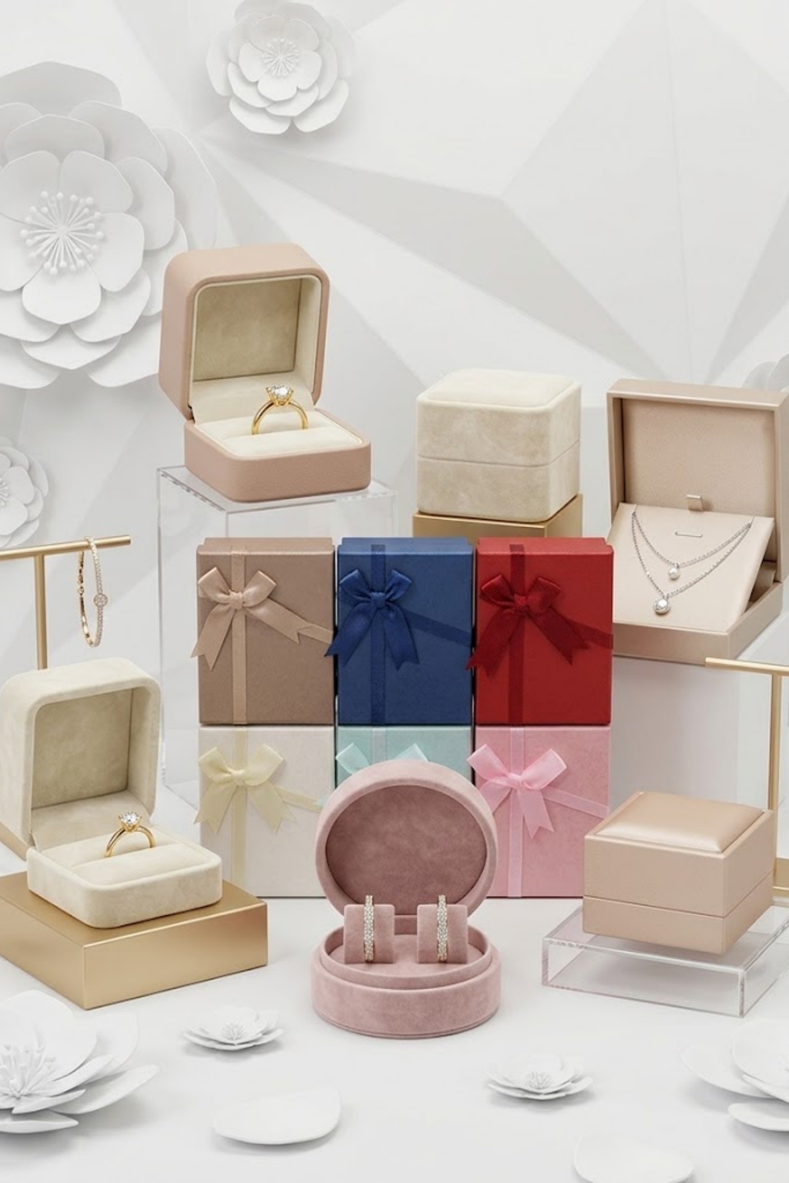 Mayorista Bellissima - Juego de Joyeros Combinados – Paquete de 12 Estuches de Colores Mezclados