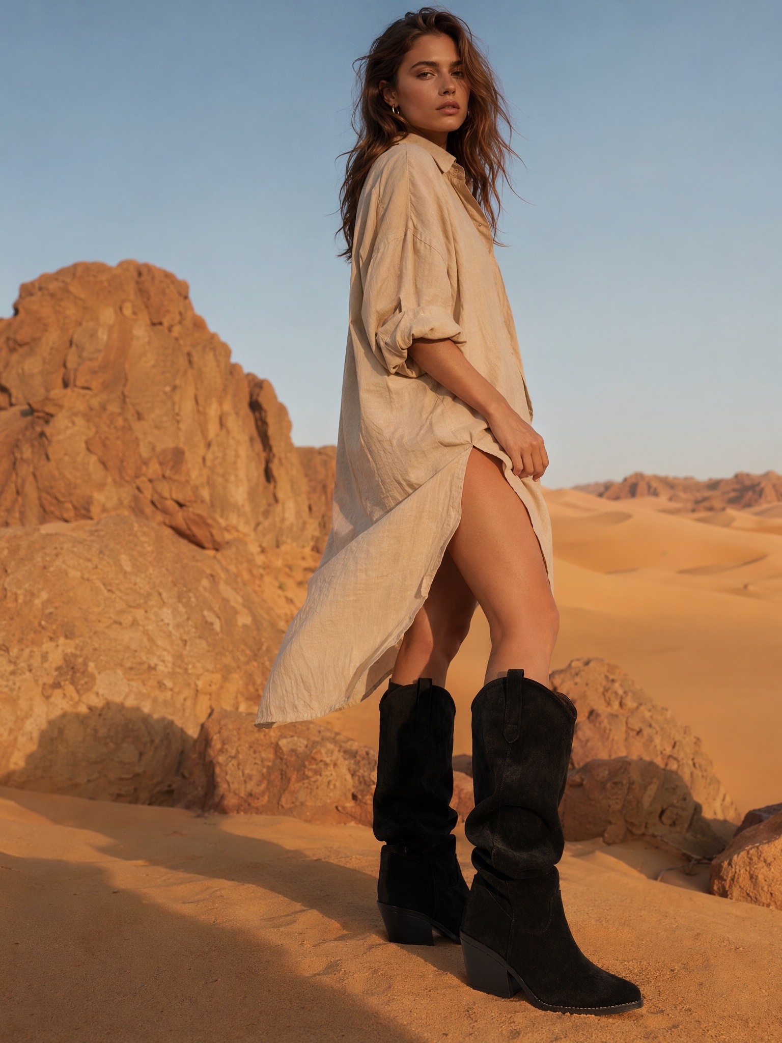 Grossiste Bello Star - Bottes en simili daim classique froissé