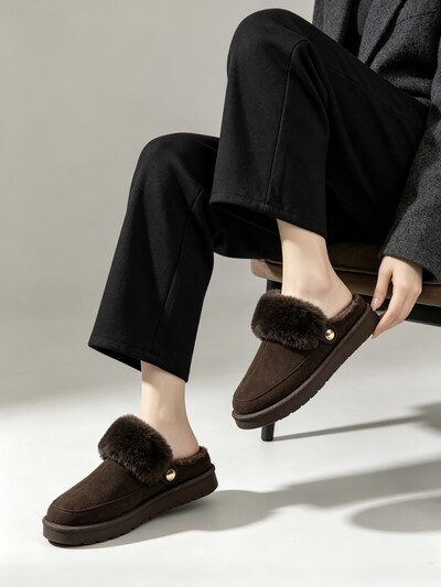Großhändler Bello Star - Pantoffeln aus Kunstwildleder mit Kunstfell Großhändler Bello Star - Pantoffeln aus Kunstwildleder mit Kunstfell