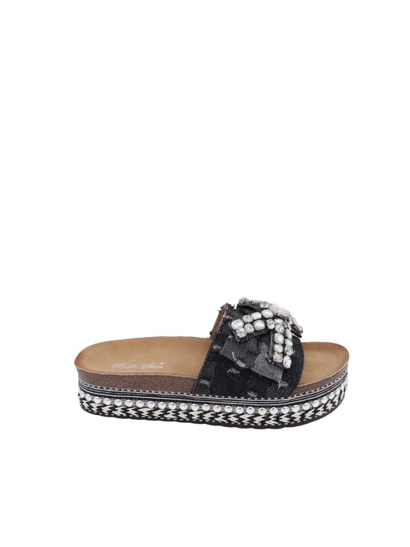 Wholesaler Bello Star - high-top jeans material slide with bow