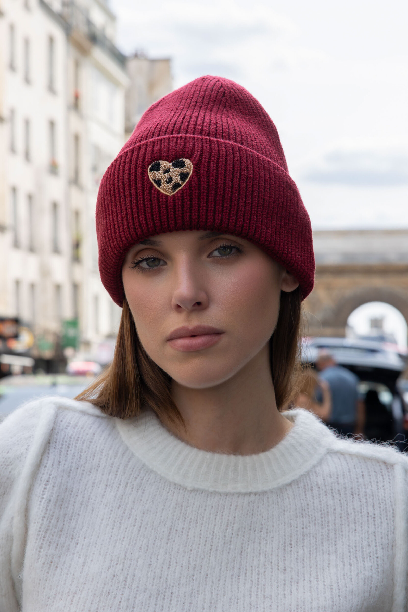 Wholesaler Best Angel-Fashion Kingdom - Hat with leopard heart on the cuff