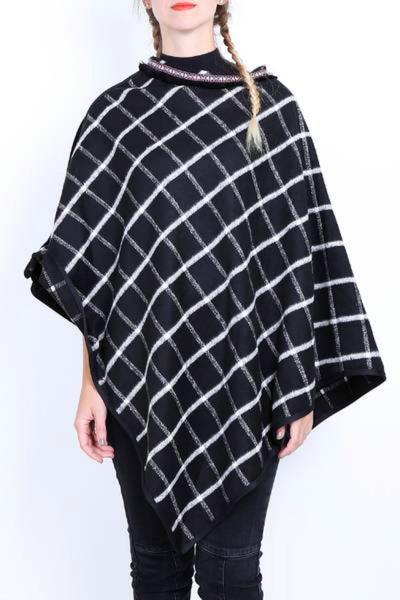 Grossiste Best Angel-Fashion Kingdom - Poncho à carreaux pour femme Grossiste Best Angel-Fashion Kingdom - Poncho à carreaux pour femme