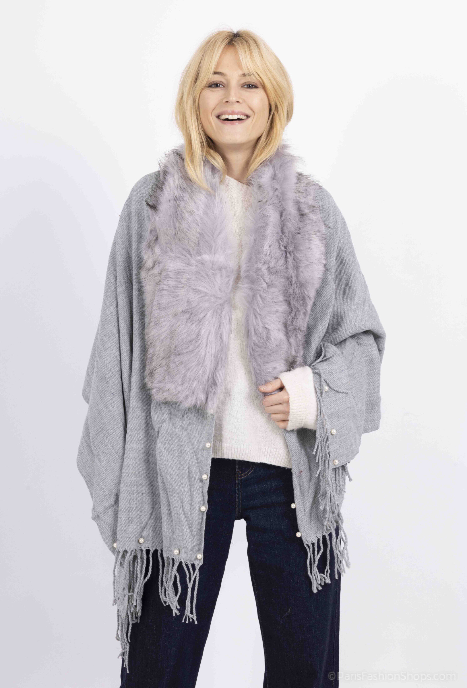 Grossiste Best Angel-Fashion Kingdom - Cape fausse fourrure et perle
