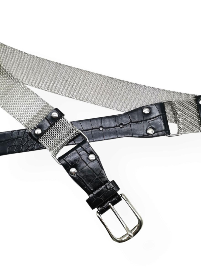 Großhändler Best Angel-Fashion Kingdom - Bi-Material-Gürtel mit Metall