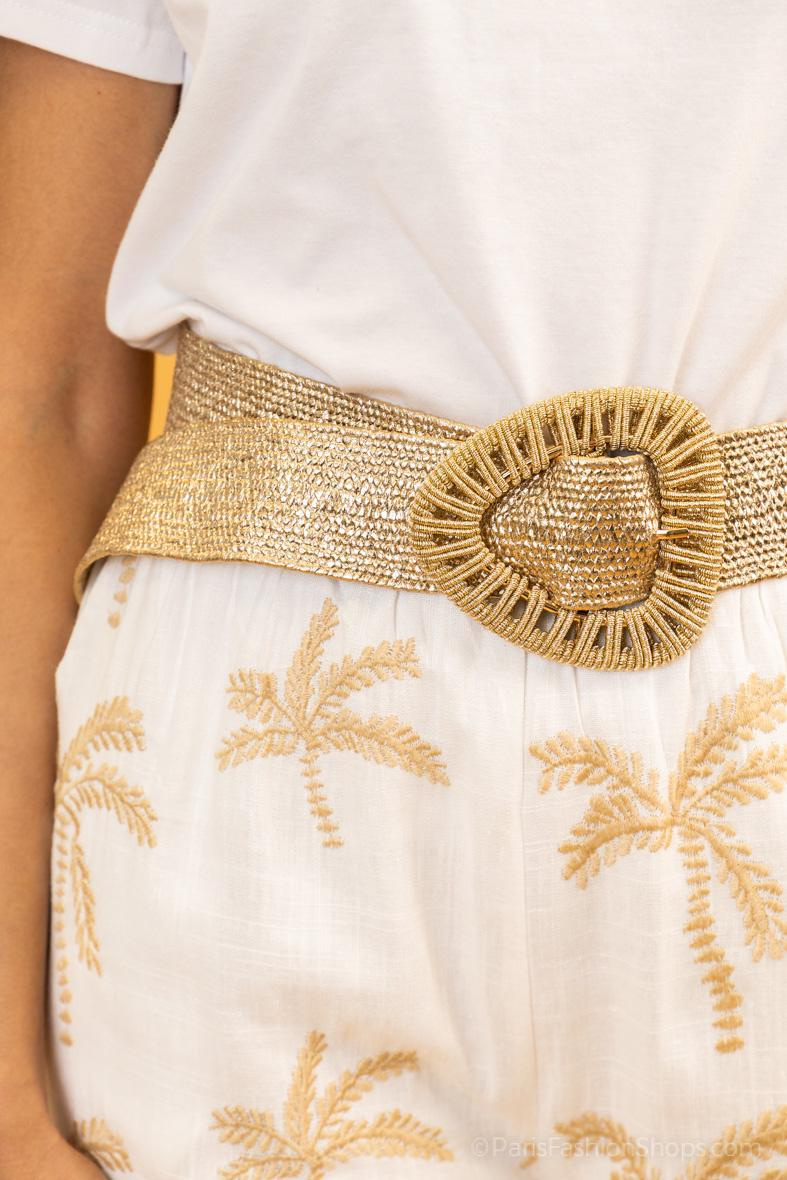 Grossiste Best Angel-Fashion Kingdom - Ceinture brillante élastique effet paille