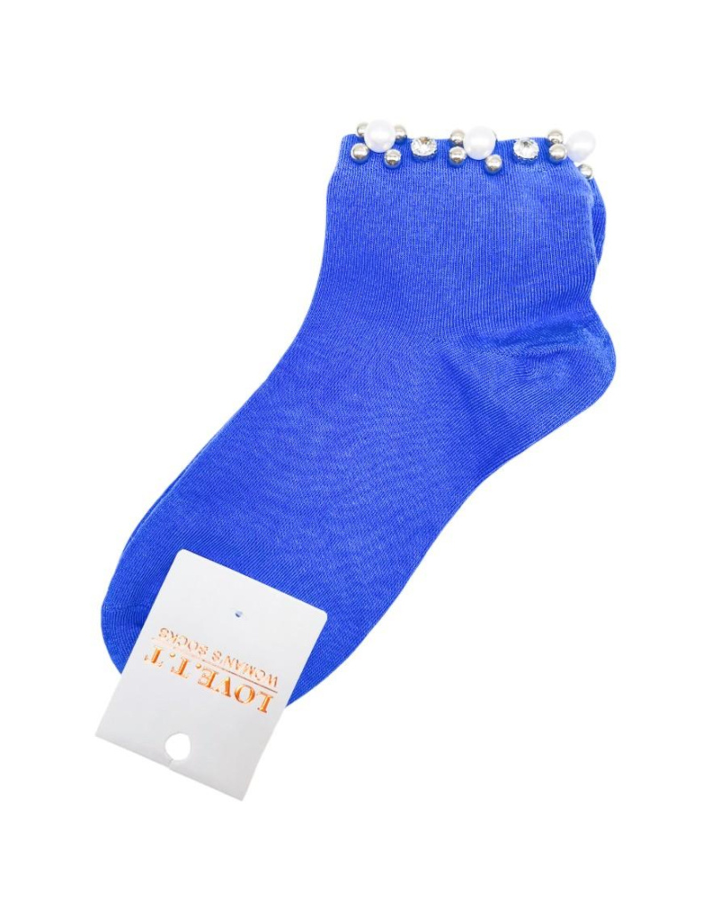 Grossiste Best Angel-Fashion Kingdom - Chaussette unicolore avec strass et perles