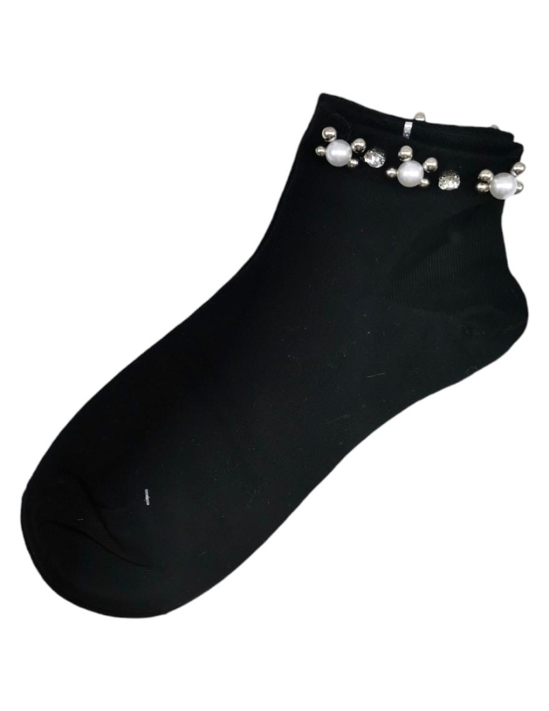 Wholesaler Best Angel-Fashion Kingdom - Single-color sock with rhinestones and pearls