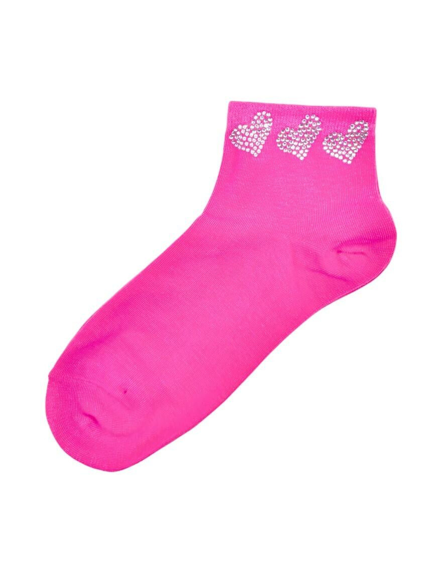 Großhändler Best Angel-Fashion Kingdom - Schlichte Socke mit Herzmuster-Strasssteinen