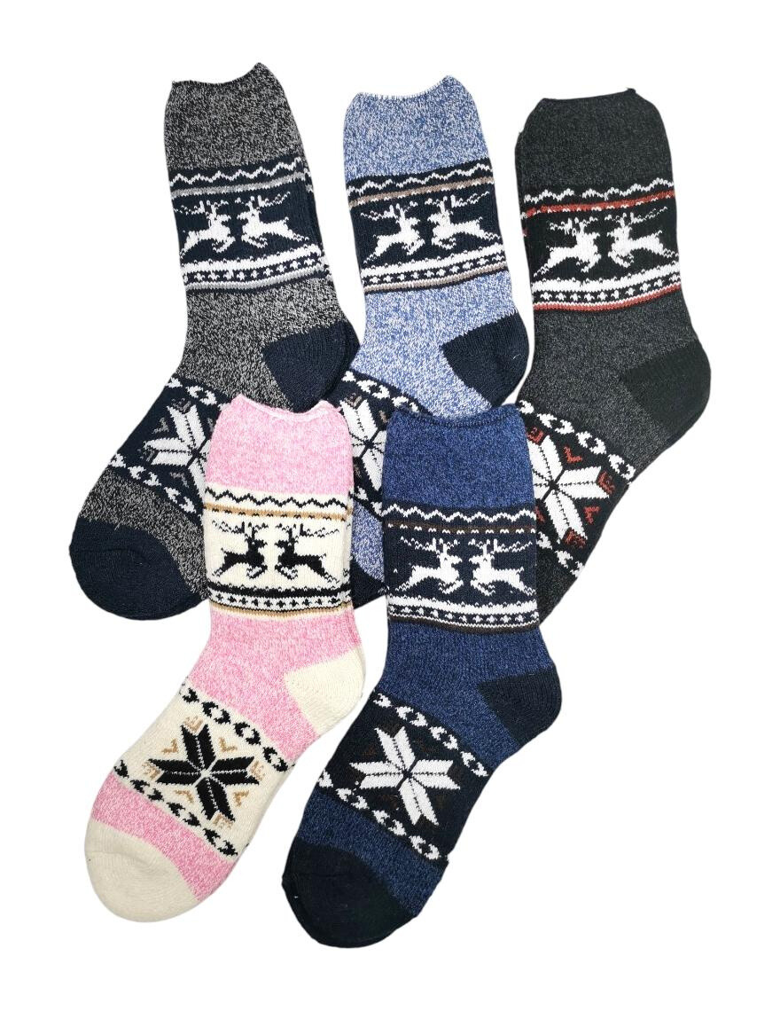 Wholesaler Best Angel-Fashion Kingdom - Women's thick sock with reindeer and snowflake pattern