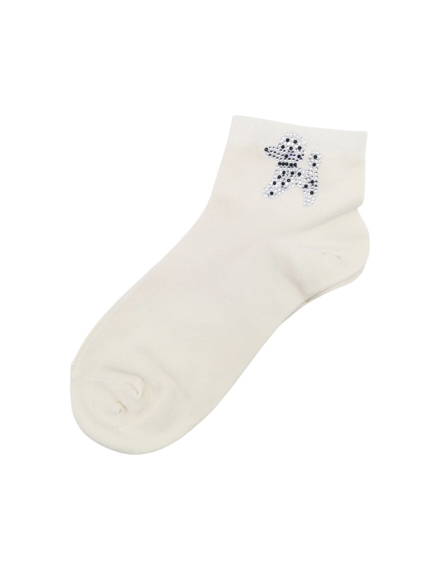 Grossiste Best Angel-Fashion Kingdom - Chaussette unicolore avec strass motif petit chien