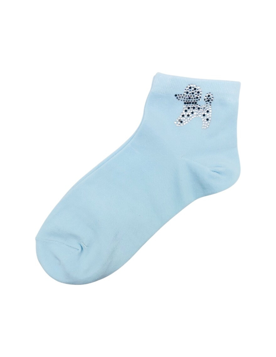Grossiste Best Angel-Fashion Kingdom - Chaussette unicolore avec strass motif petit chien