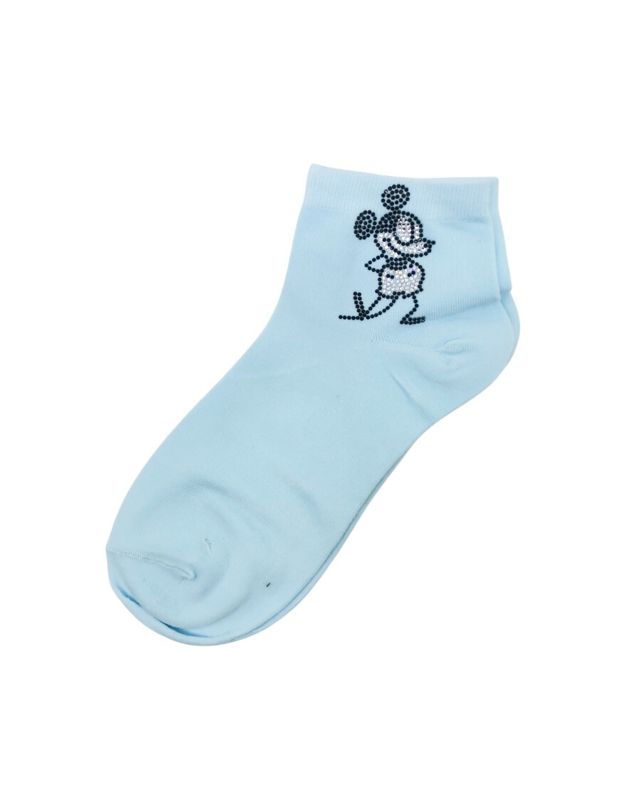 Grossiste Best Angel-Fashion Kingdom - Chaussette unicolore avec strass motif Steamboat Willie