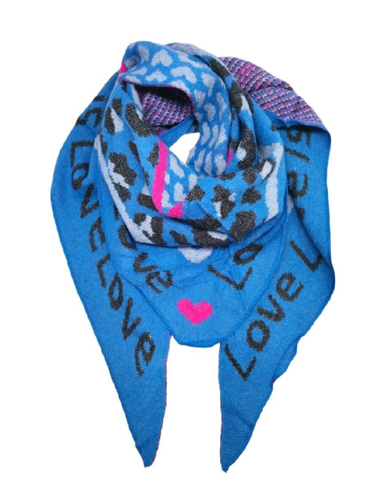 Mayorista Best Angel-Fashion Kingdom - Fular triangular con estampado de leopardo “Love is love”
