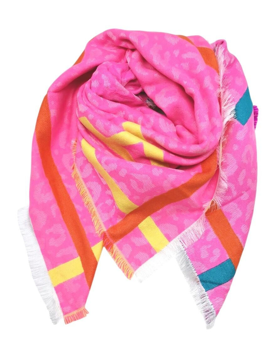 Wholesaler Best Angel-Fashion Kingdom - Double-sided colorful square scarf "Happy"