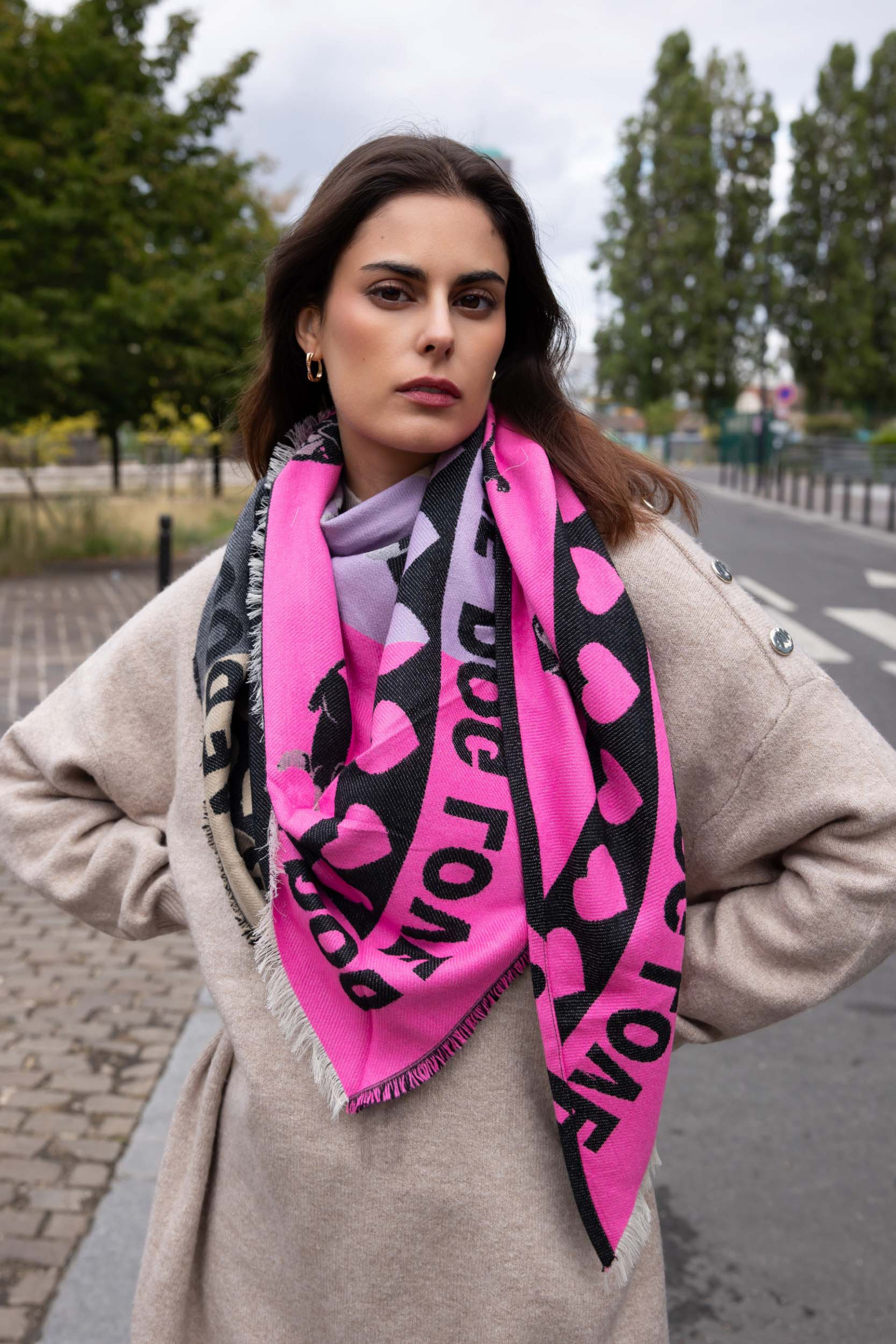 Mayorista Best Angel-Fashion Kingdom - Bufanda triangular de doble cara «Dog Love»