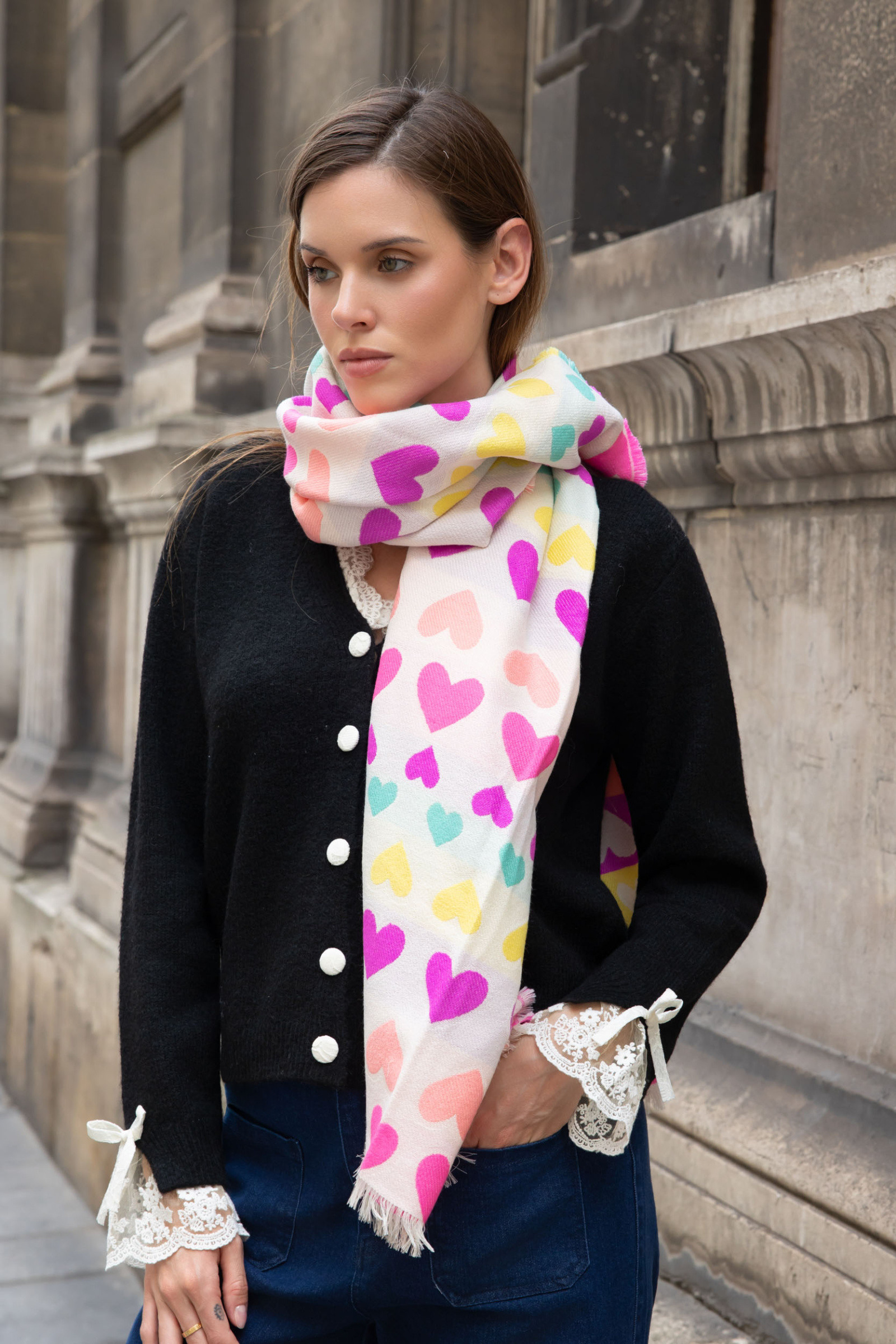 Grossista Best Angel-Fashion Kingdom - Sciarpa a doppia faccia cuori