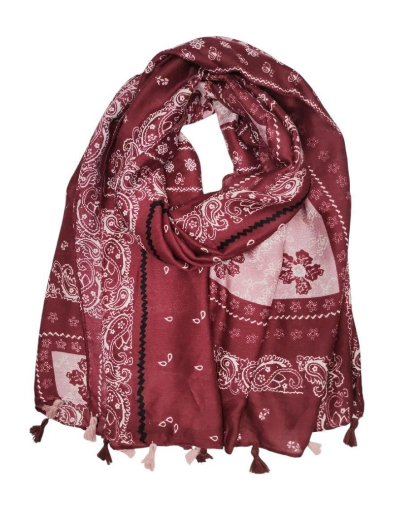 Grossiste Best Angel-Fashion Kingdom - Foulard imprimé paisley avec pompons