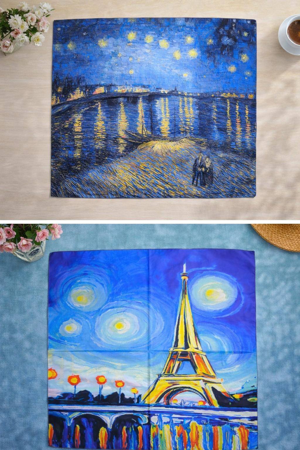 Mayorista Best Angel-Fashion Kingdom - Pequeño cuadrado de doble cara, tacto de seda – Van Gogh