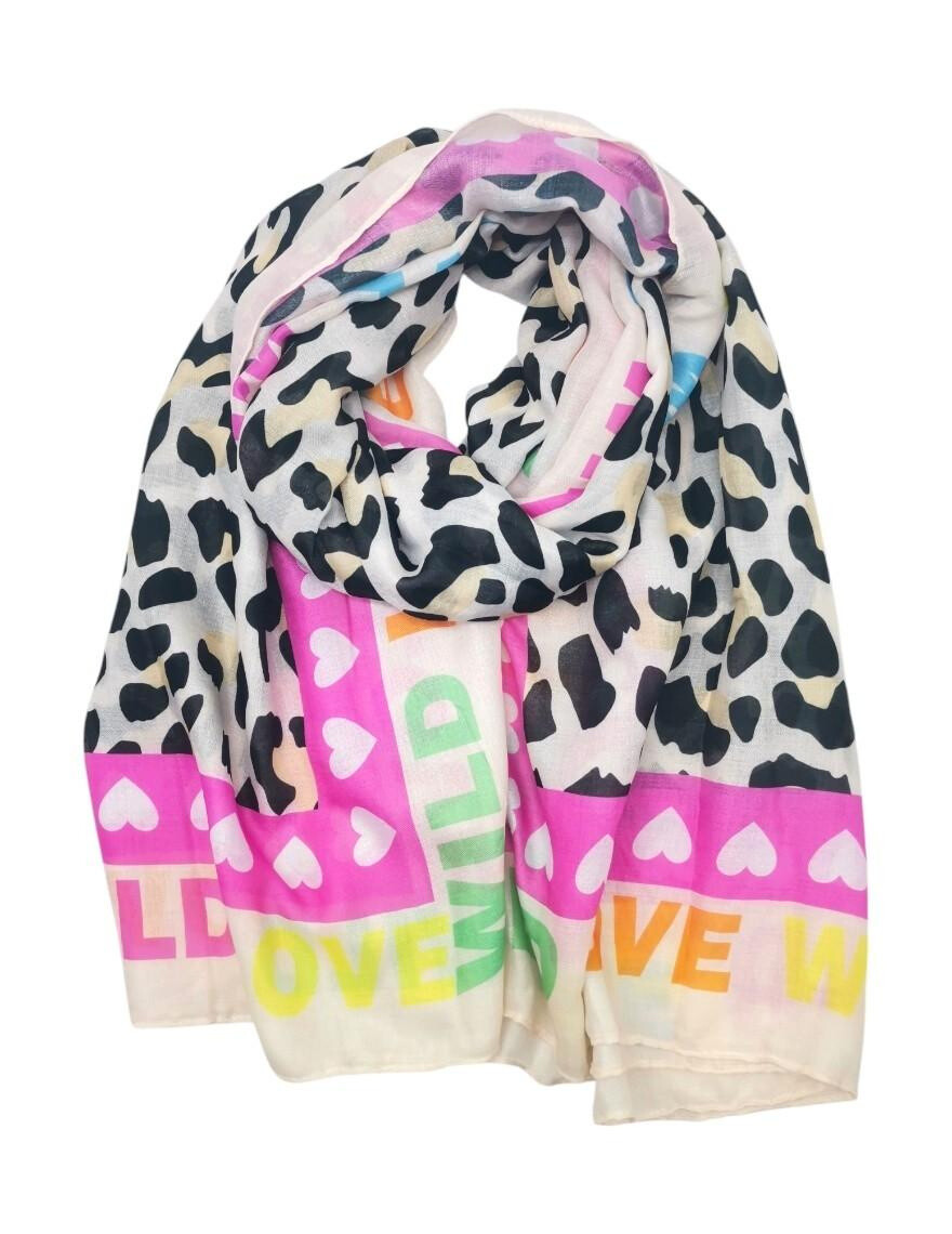 Grossiste Best Angel-Fashion Kingdom - Foulard « Wild Love » sur fond léopard