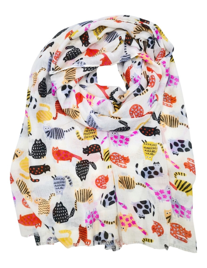 Wholesaler Best Angel-Fashion Kingdom - Lightweight scarf with a little cat motif