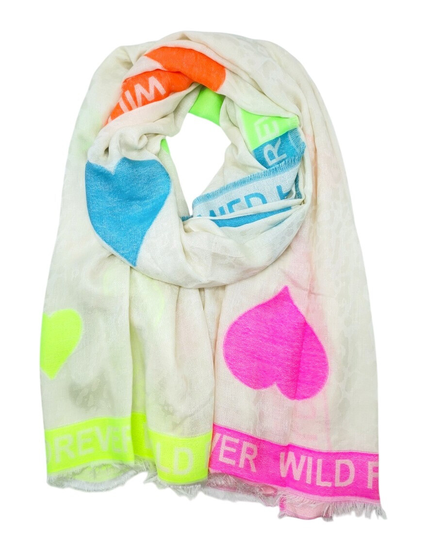 Wholesaler Best Angel-Fashion Kingdom - Large scarf "Wild forever" heart on leopard background