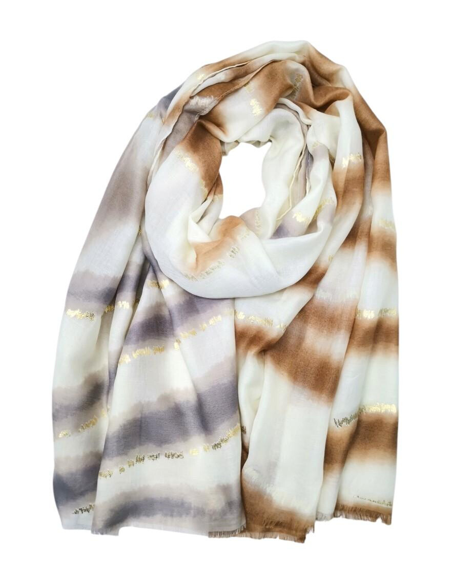 Grossista Best Angel-Fashion Kingdom - Fazzoletto leggero con stampa di zebra e dorato