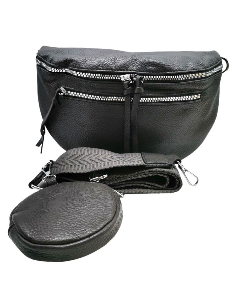 Wholesaler Best Angel-Fashion Kingdom - Double zip fanny pack with pouch and shoulder strap.