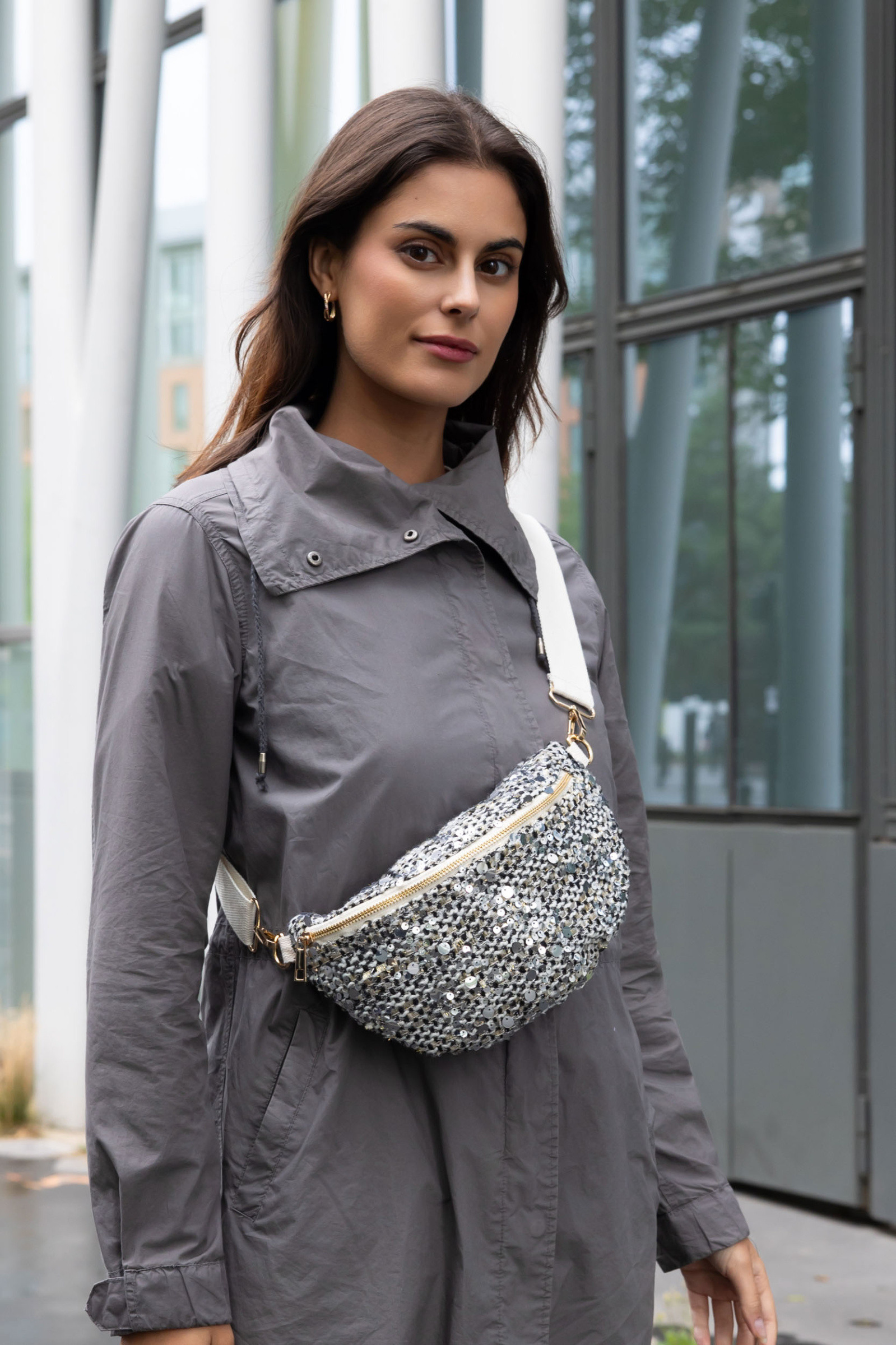 Wholesaler Best Angel-Fashion Kingdom - Tweed and sequin fanny pack
