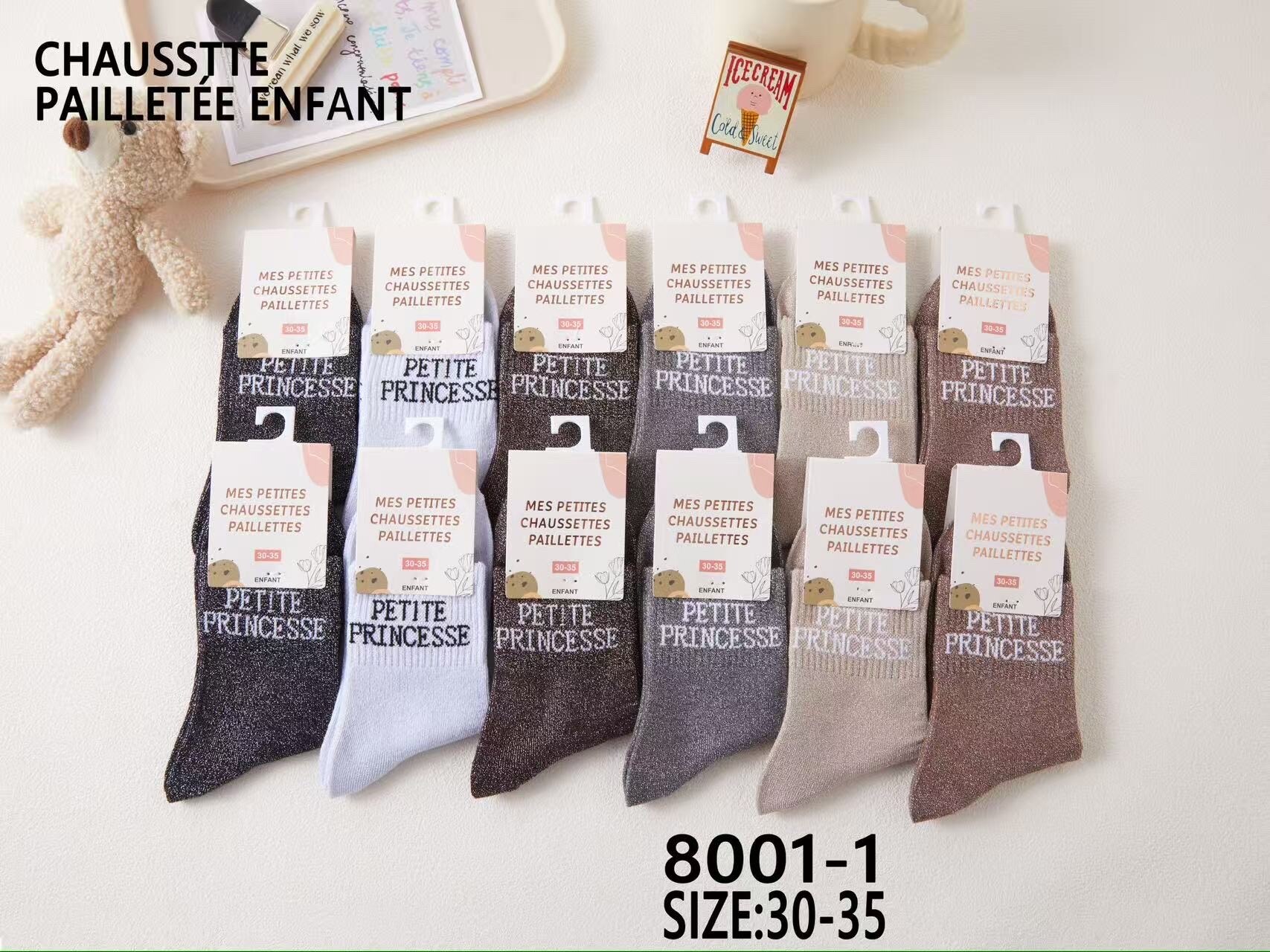 Wholesaler Best Fashion - glittery sock LITTLE PRINCESS