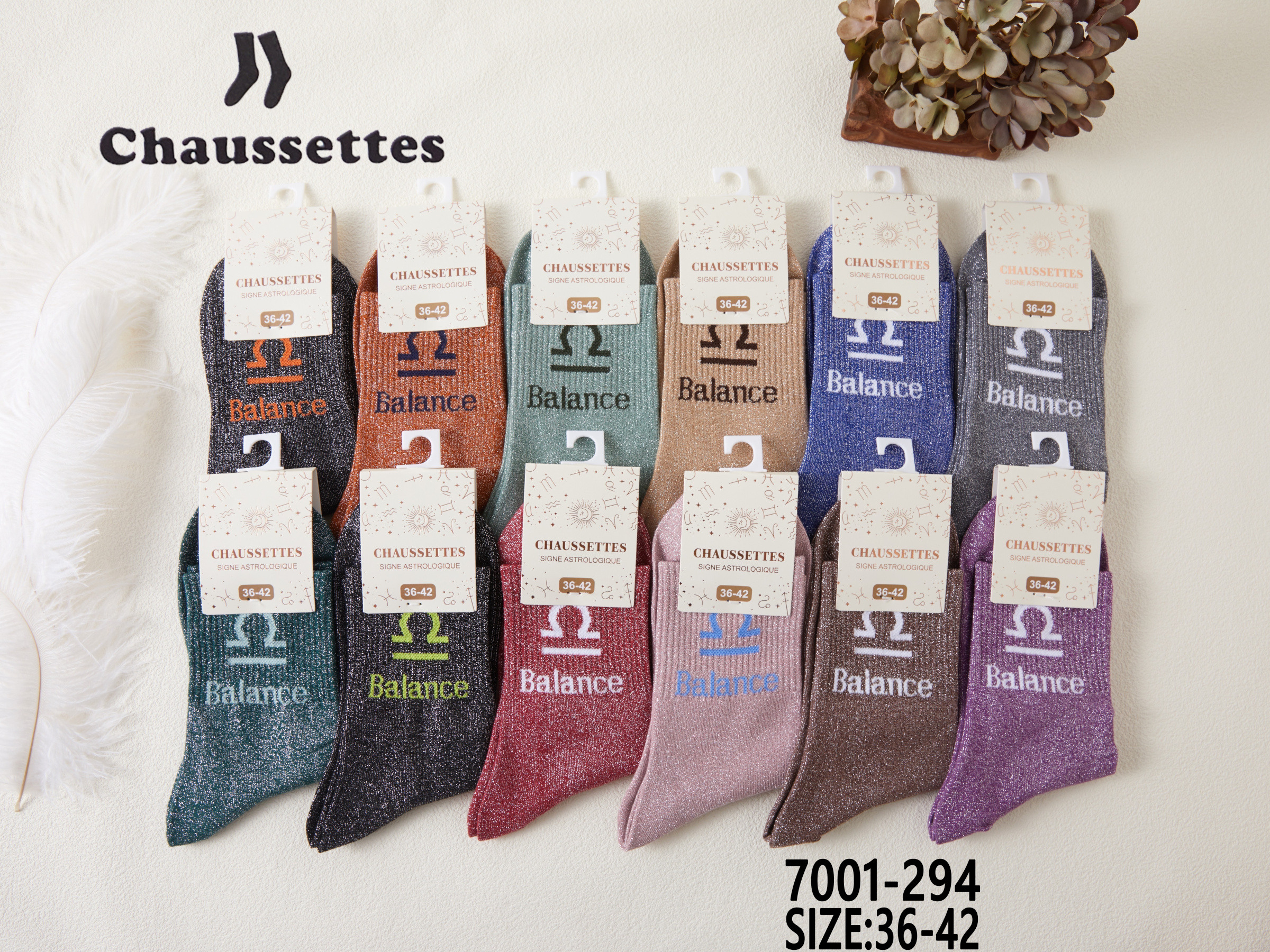 Wholesaler Best Fashion - glittery sock BALANCE