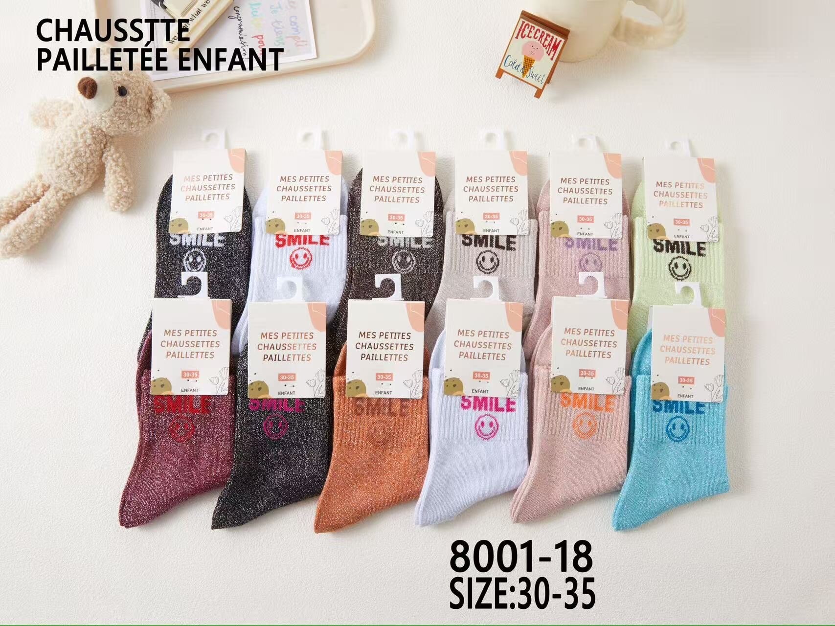 Wholesaler Best Fashion - SMILE glitter sock