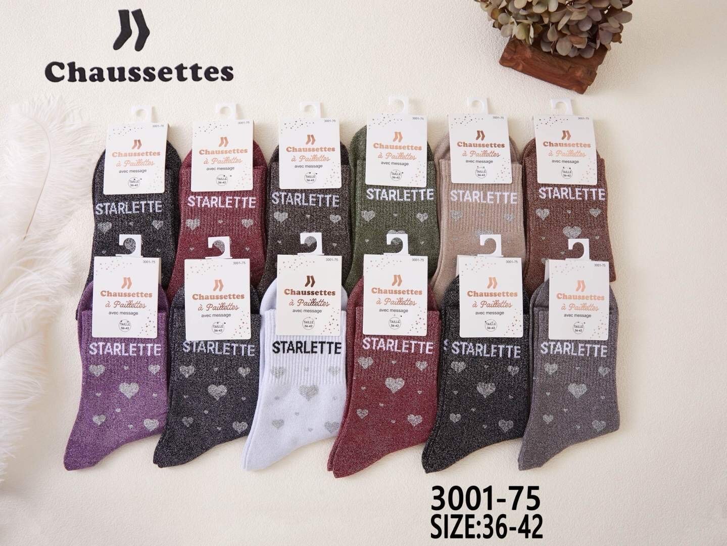Mayorista Best Fashion - Calcetines con purpurina de estrella