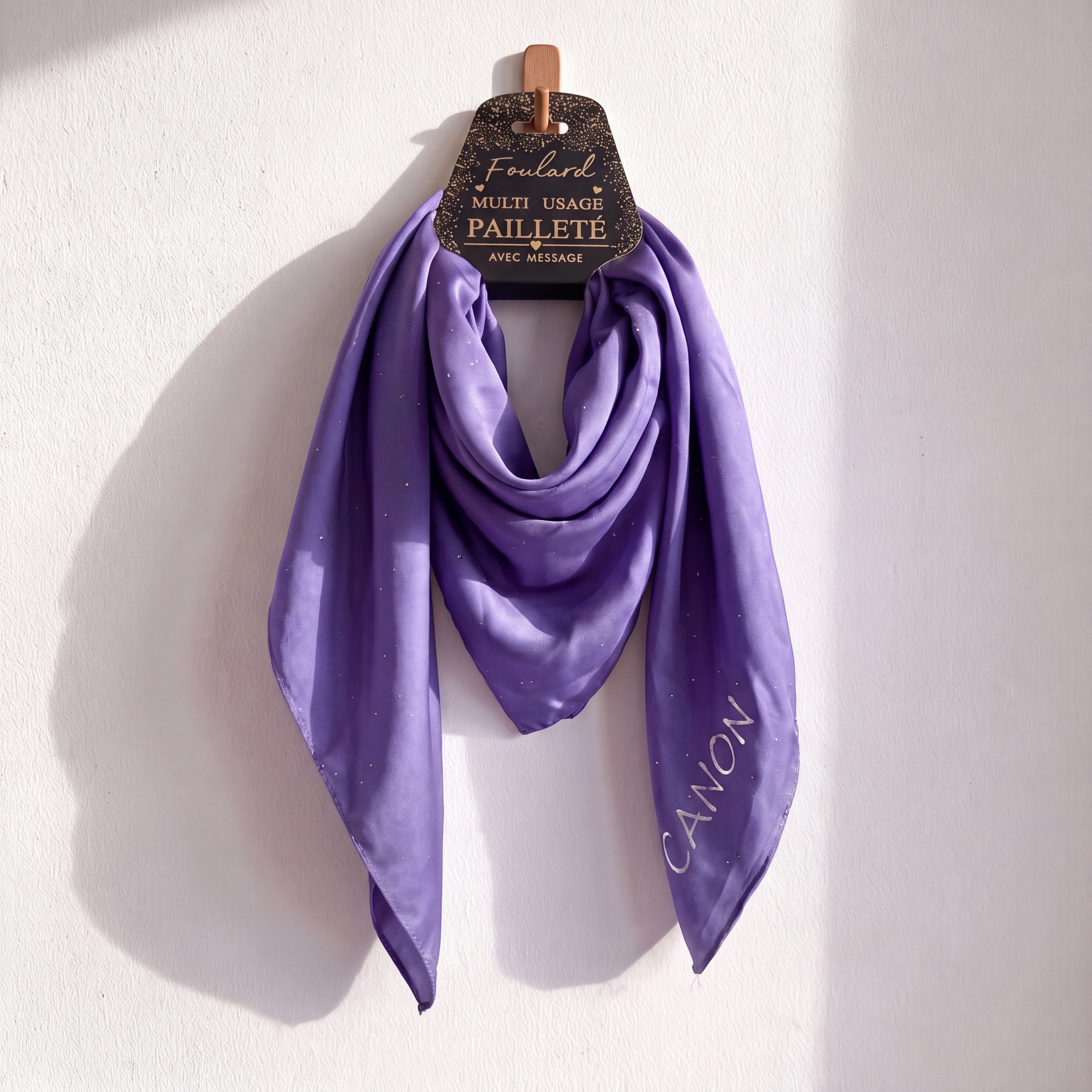 Grossiste Best Fashion - Foulard pailleté message CANON