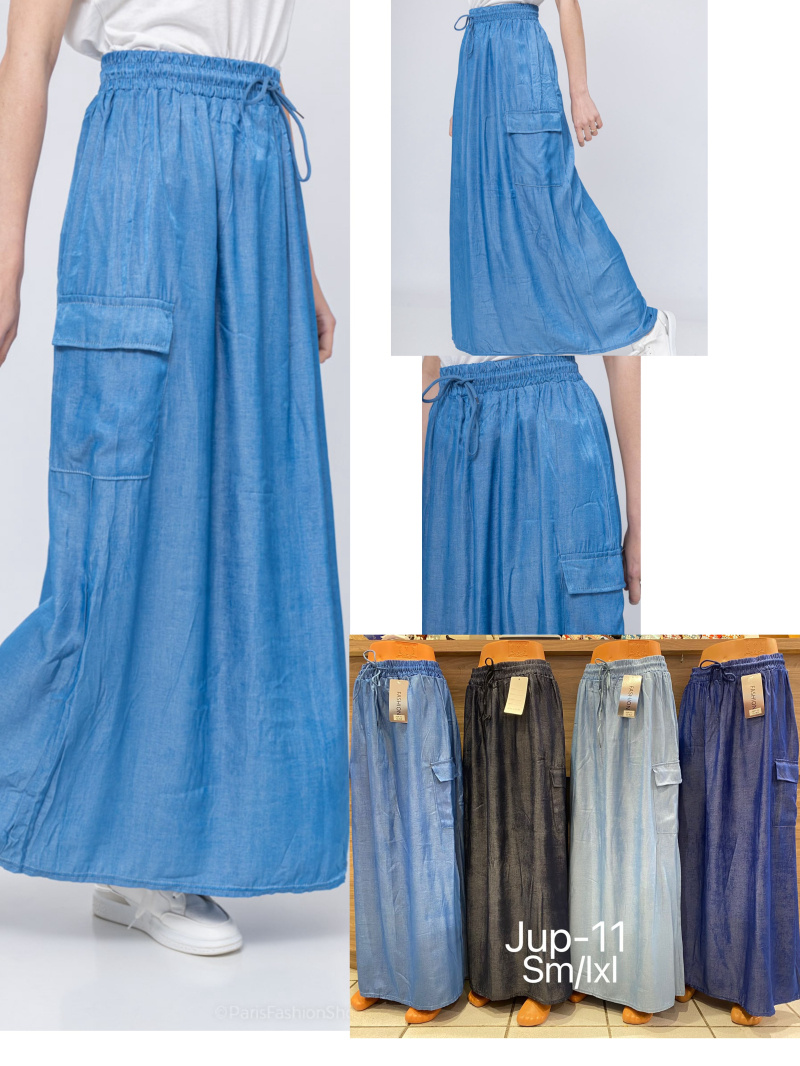 Grossiste Best Fashion - JUPE JEAN AVEC POCHE CARGO