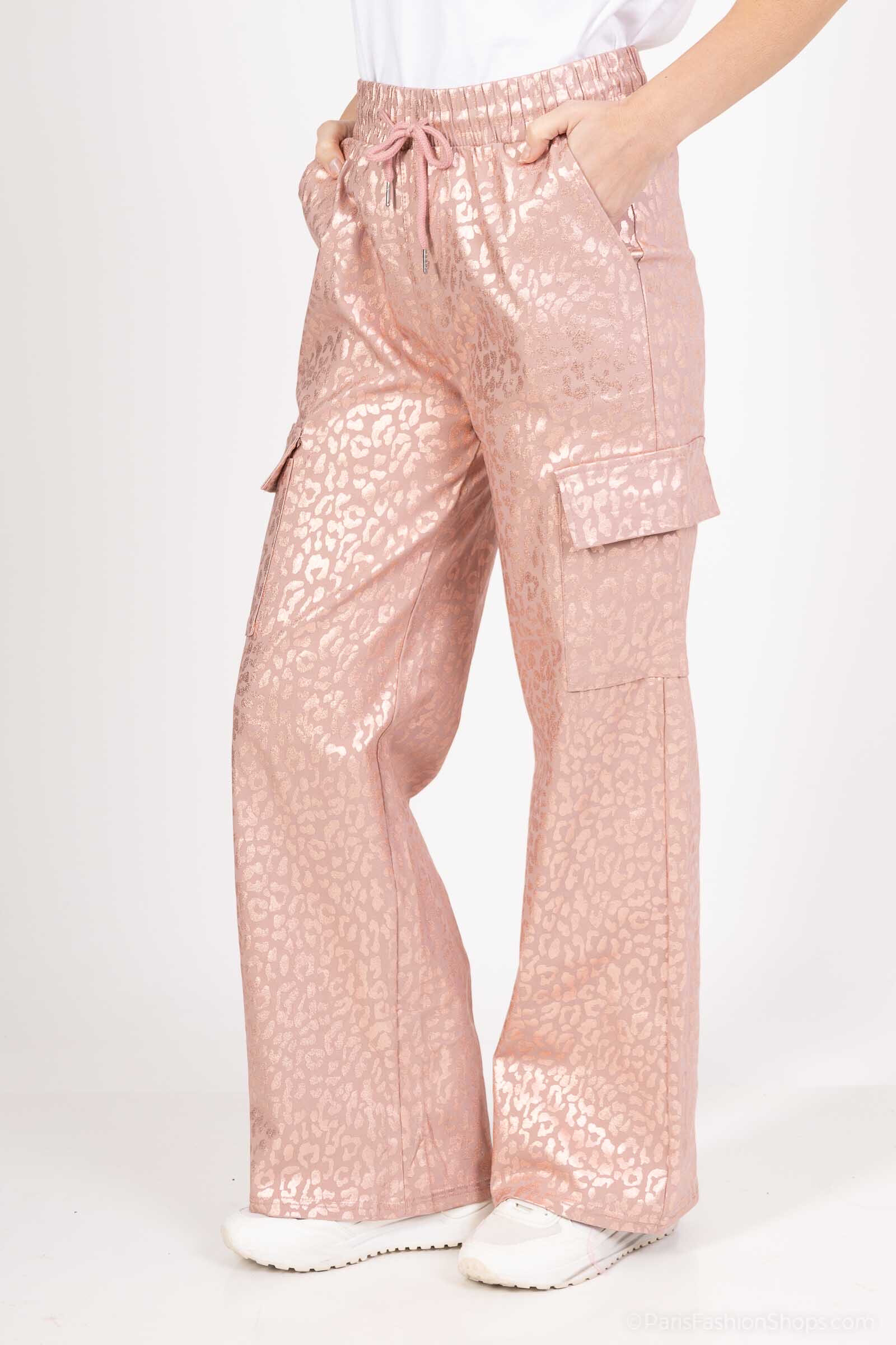 Wholesaler Best Fashion - LEOPARD STAINED CARGO PANTS