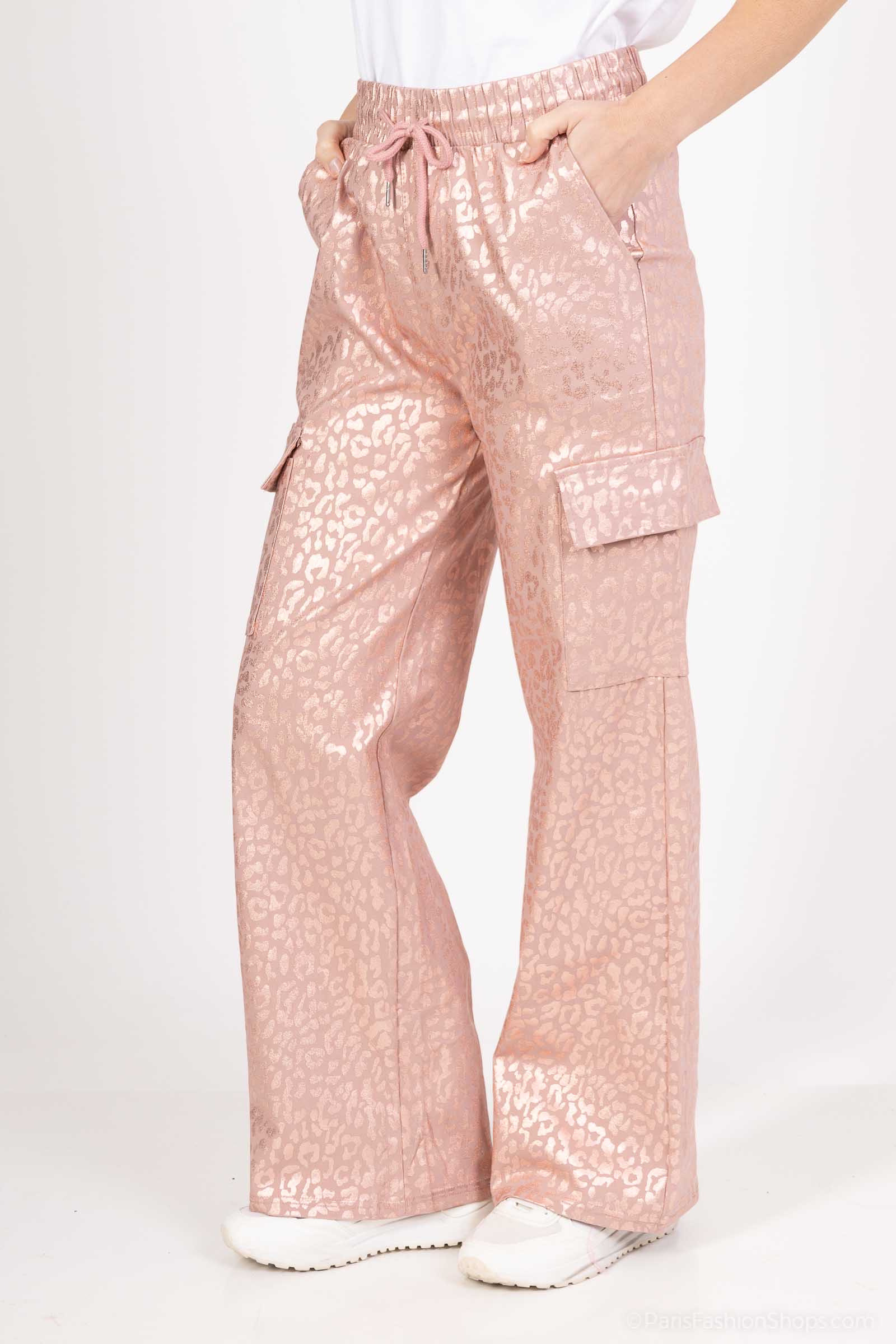Wholesaler Best Fashion - LEOPARD STAINED CARGO PANTS
