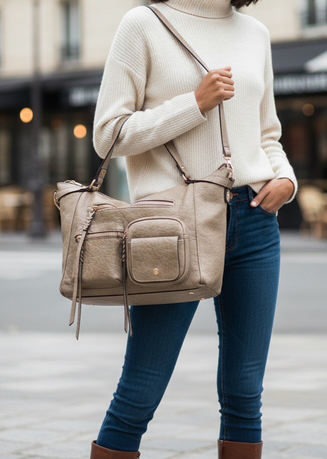 Mayorista MIMOSA BY BESTINI - Bolso bandolera con correa larga y múltiples bolsillos