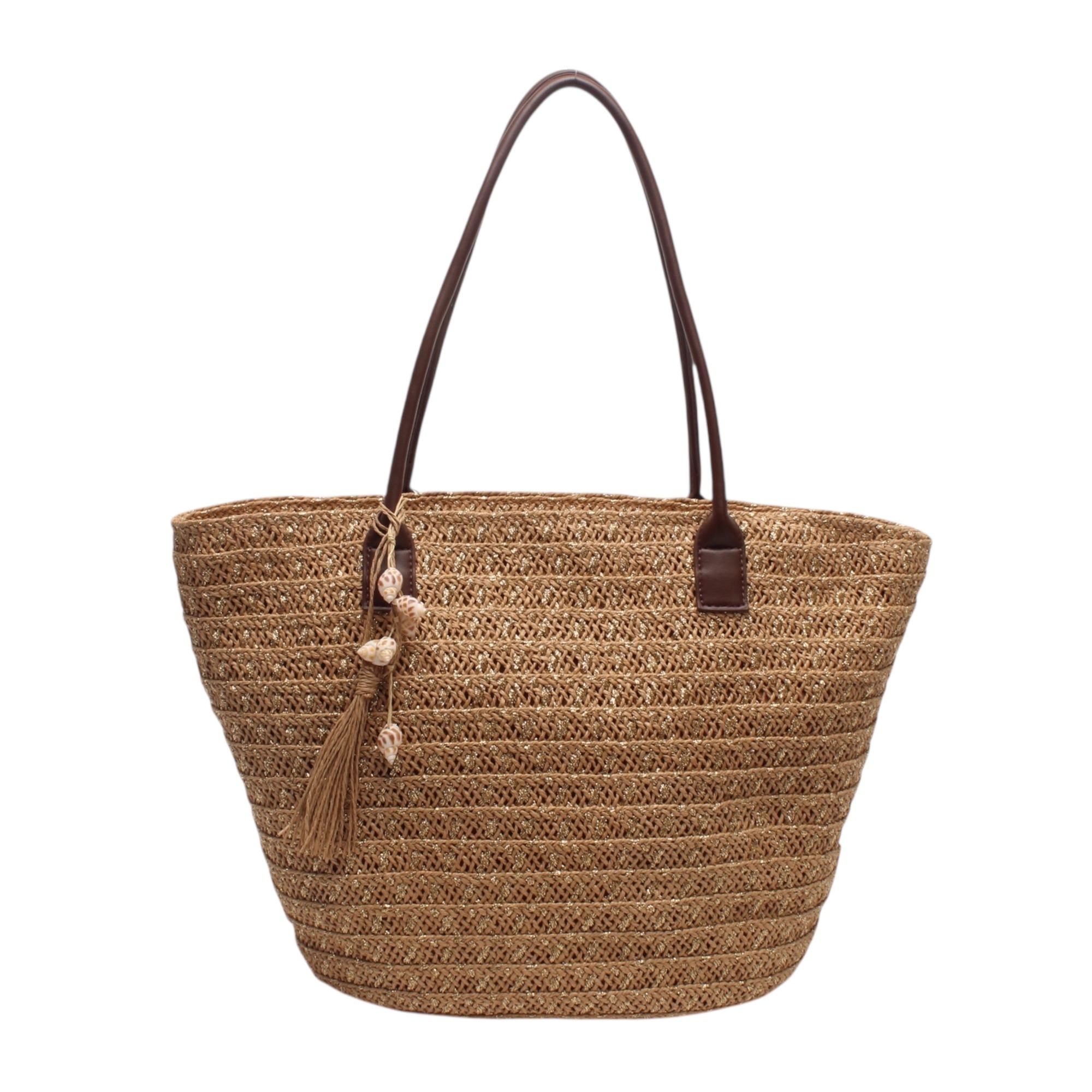 Wholesaler MIMOSA BY BESTINI - Basket bag, straw effect, handles, zipped, small charm