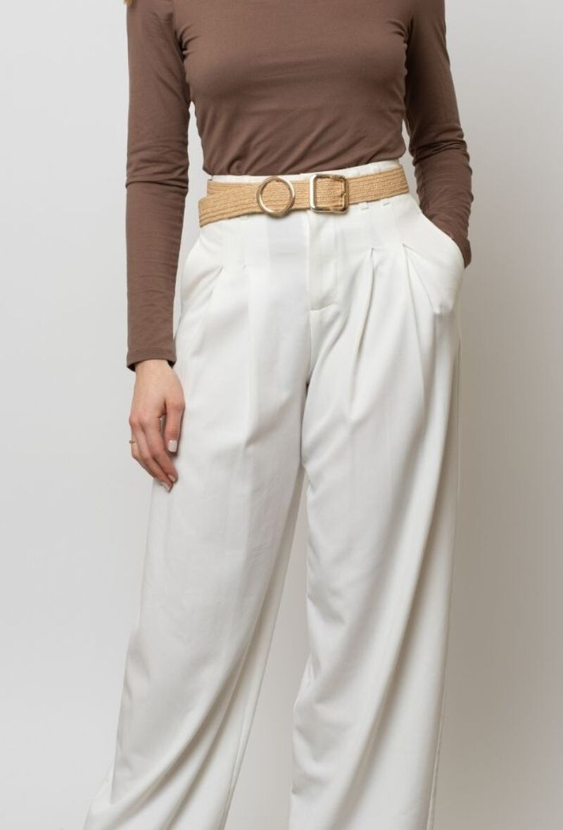 Wholesaler BESTINI - Woven belt with double buckle, circle and square