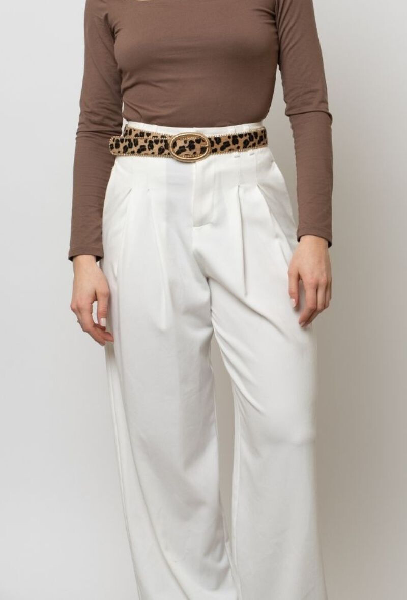 Grossiste BESTINI - Ceinture classique effet léopard, boucle ovale